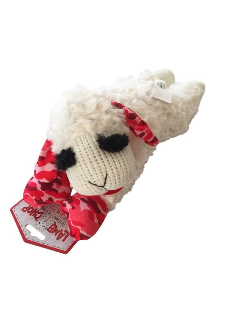 Lamb Chop 11" Plush Squeak Dog Toy Red Camo Ears & Front Paws